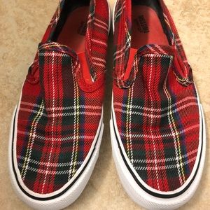 Plaid slip on shoes